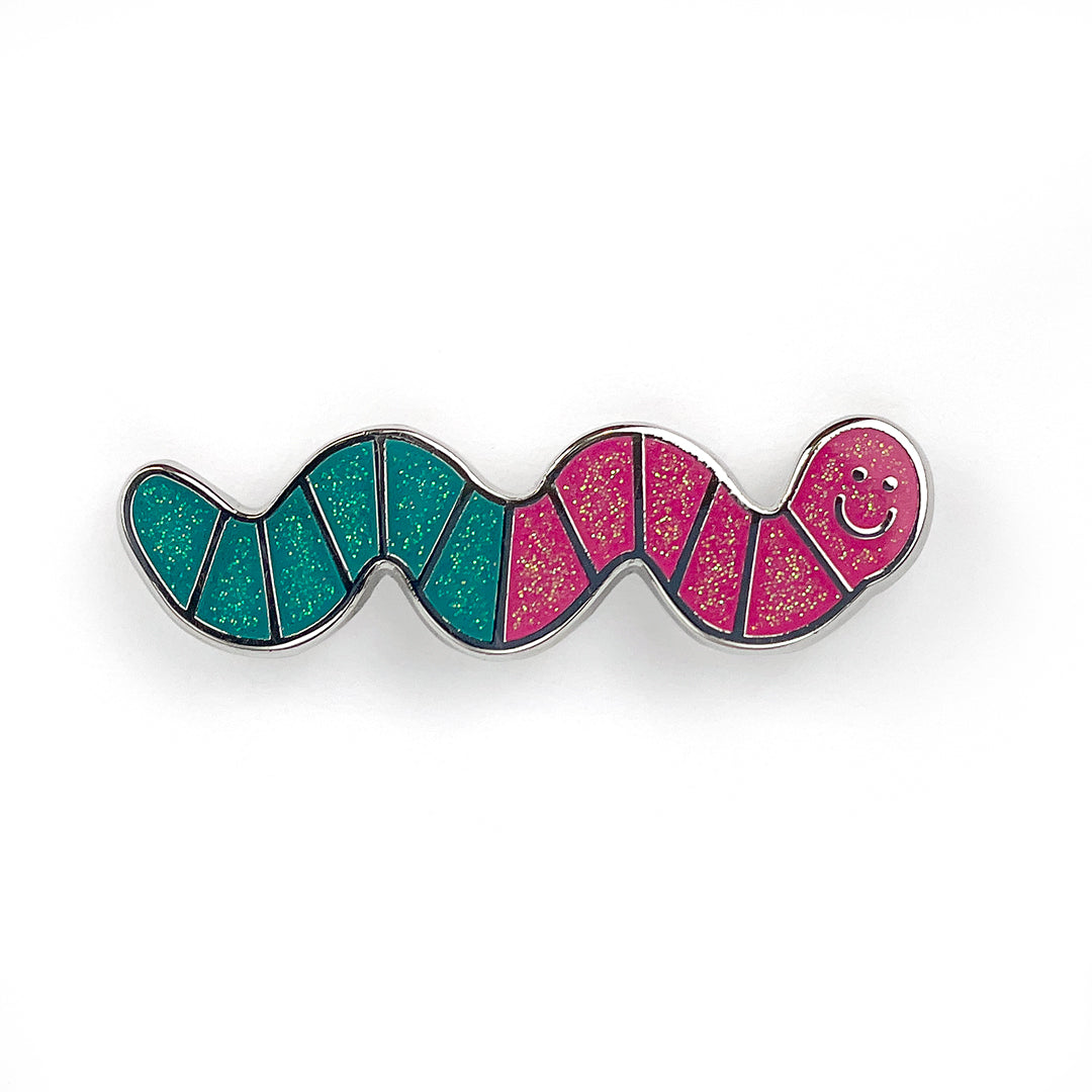 Pink and Blue Gummy Worm Pin