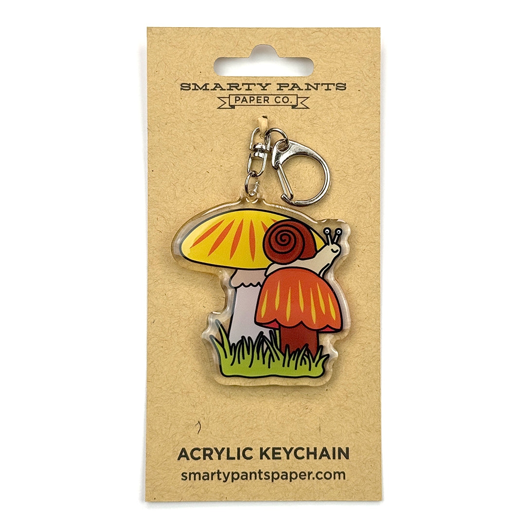 Mushroom and Snail Keychain