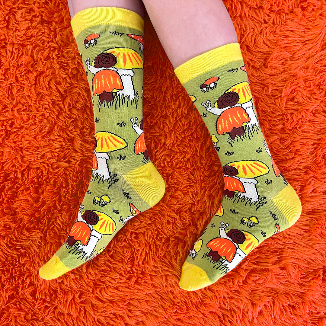 Mushroom and Snail socks