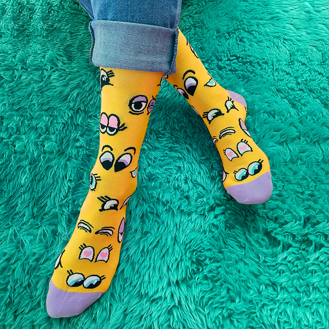 Cartoon eyes socks