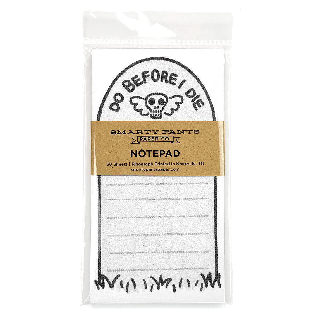 Before I Die Tombstone Notepad