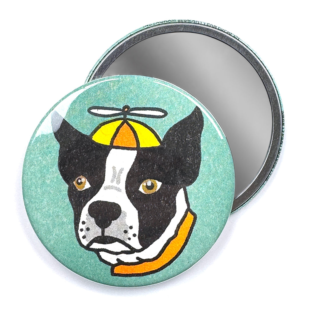 Boston Terrier Risograph Pocket Mirror