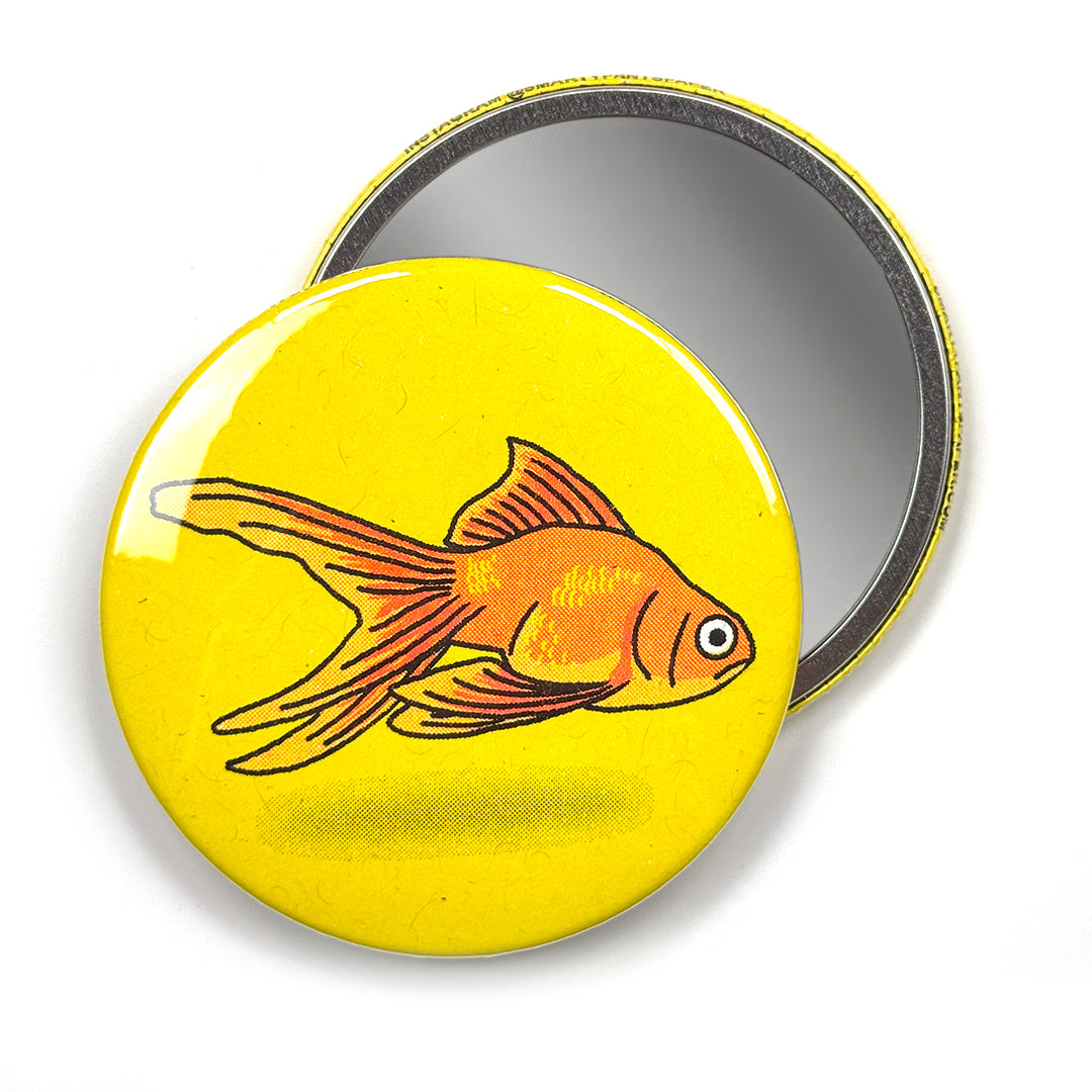 Goldfish Risograph Pocket Mirror