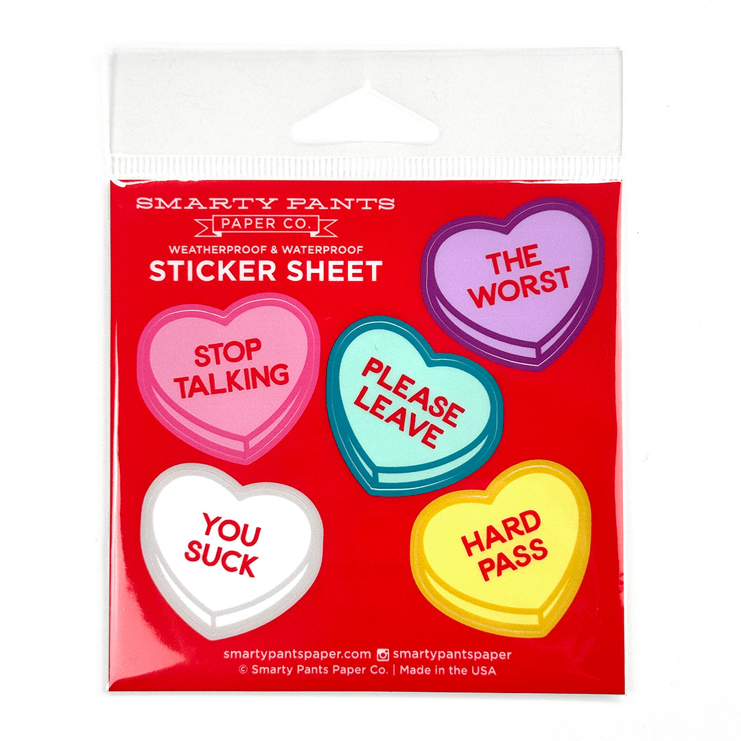 Candy Hearts Sticker Sheet