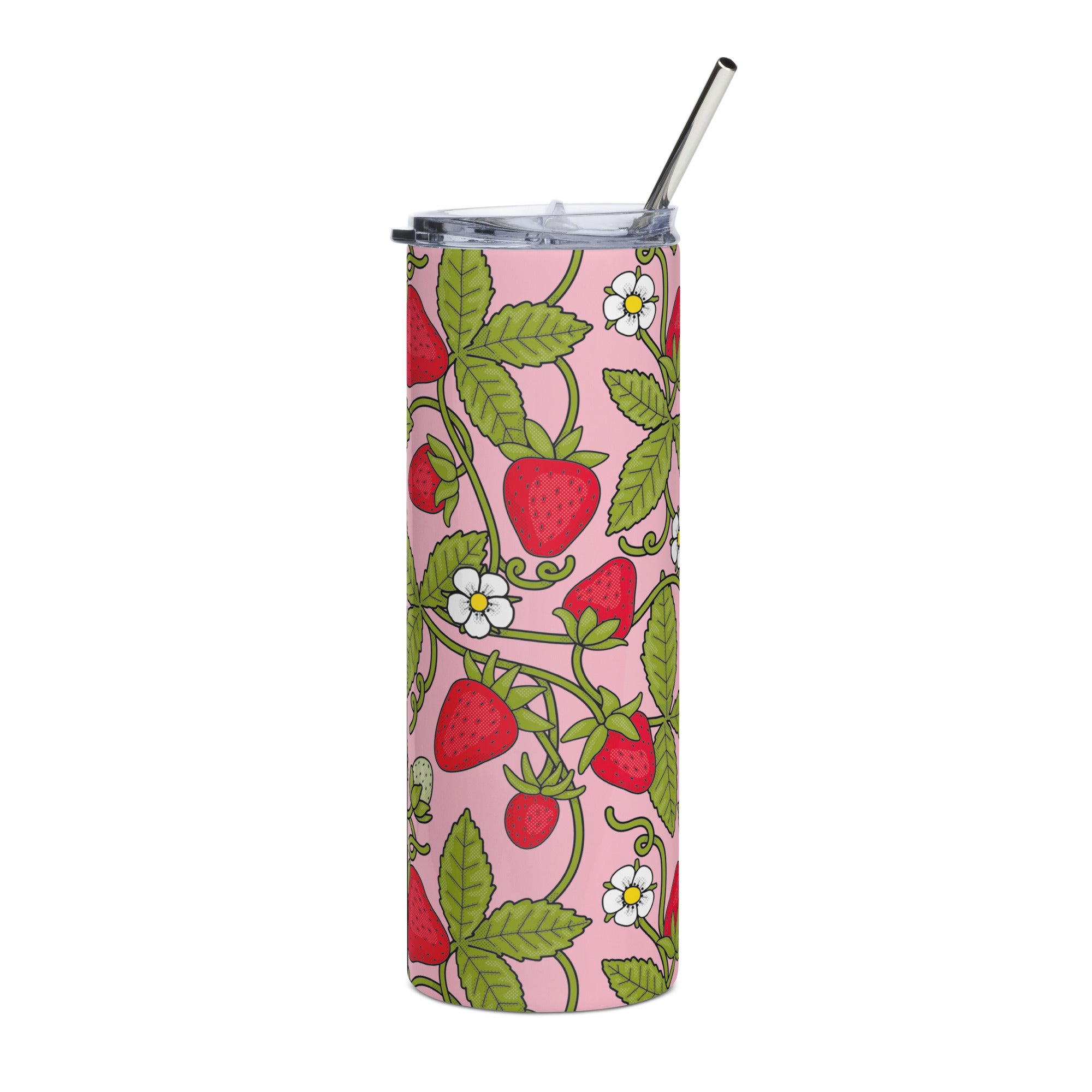 Strawberry Vines Stainless Steel Tumbler