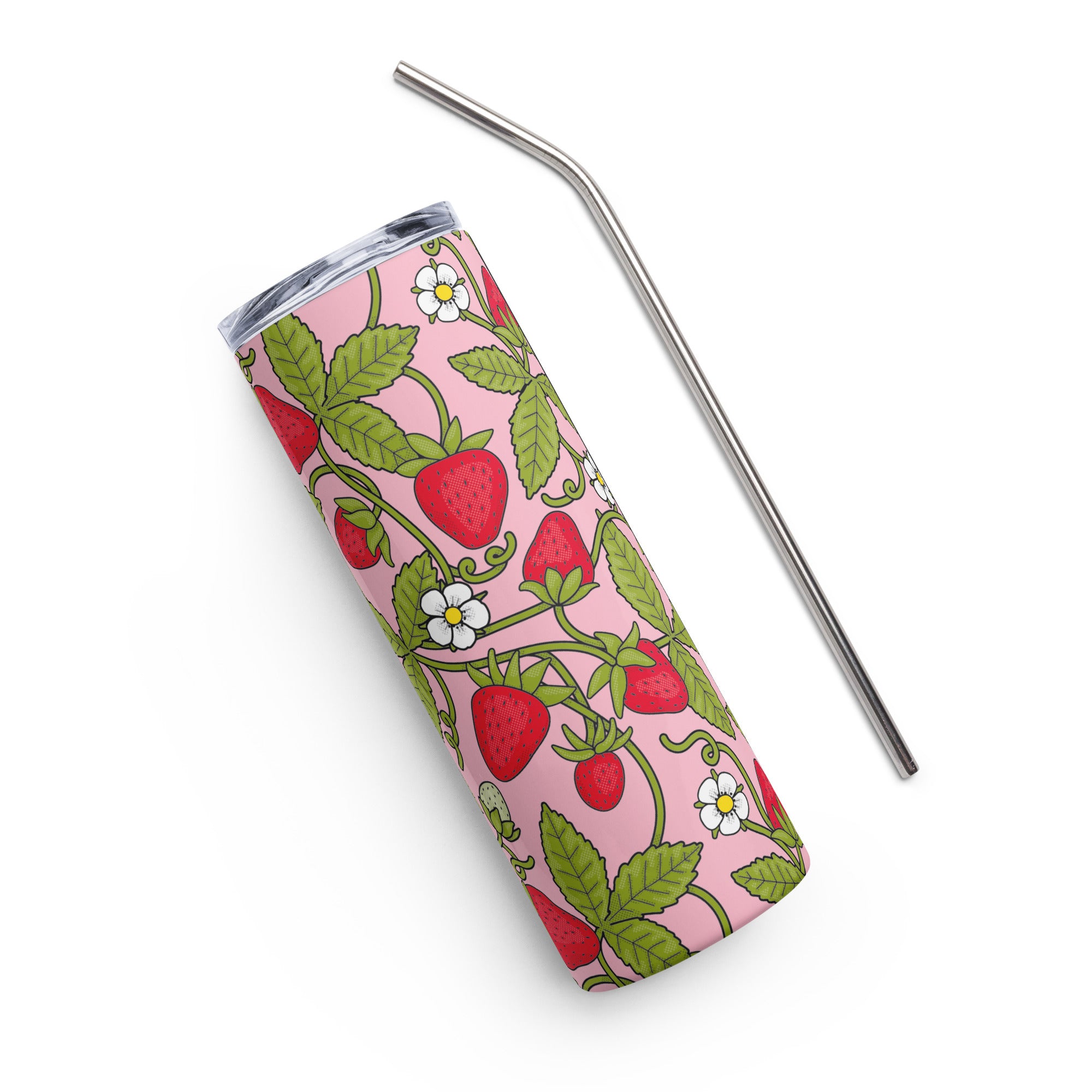 Strawberry Vines Stainless Steel Tumbler