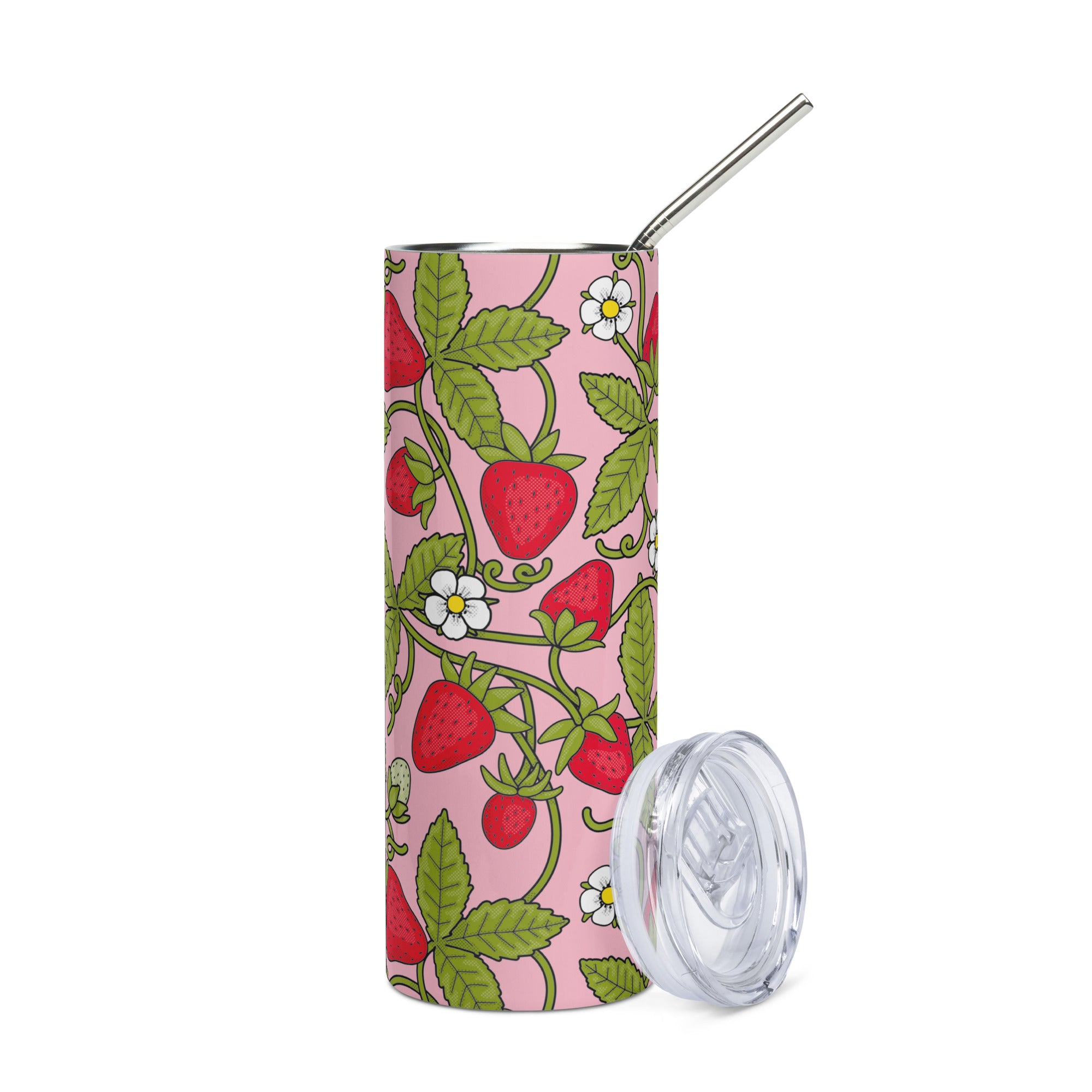 Strawberry Vines Stainless Steel Tumbler