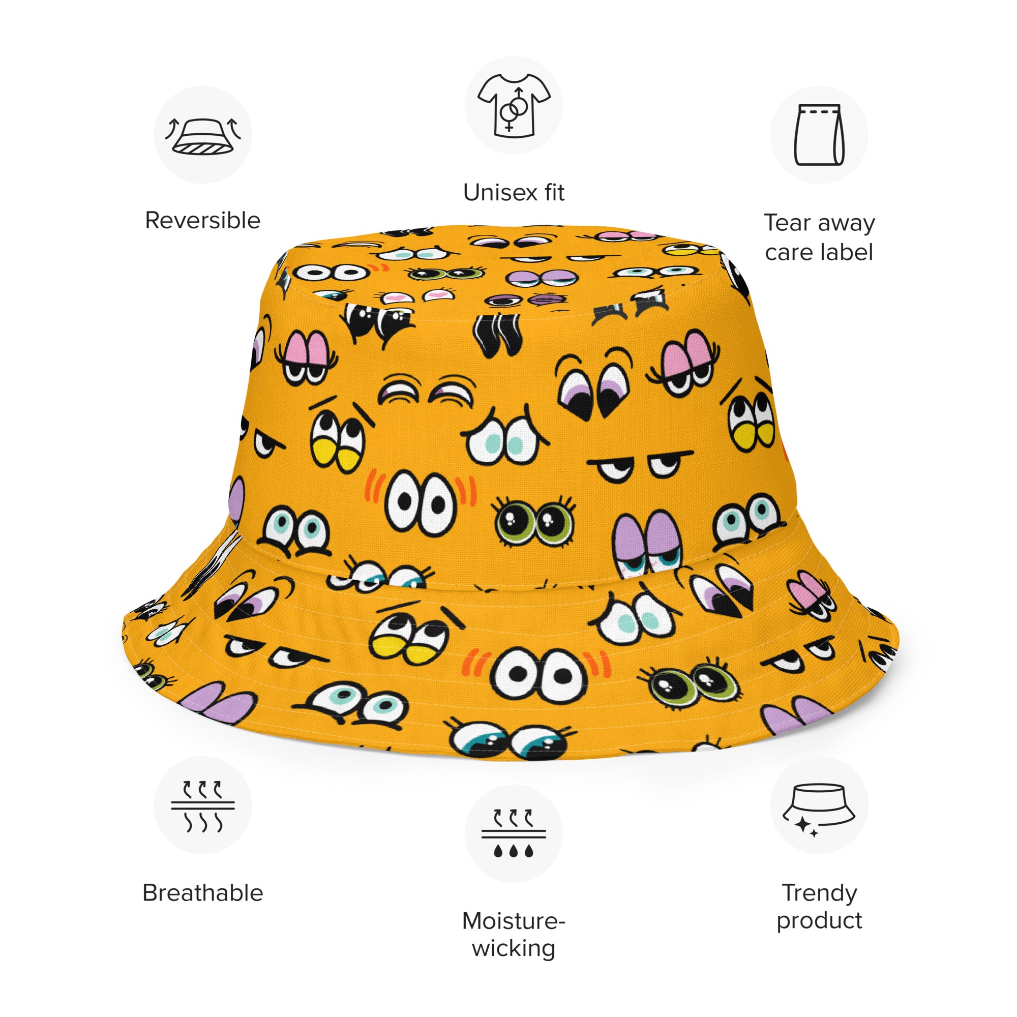 Cartoon Eyes Reversible bucket hat