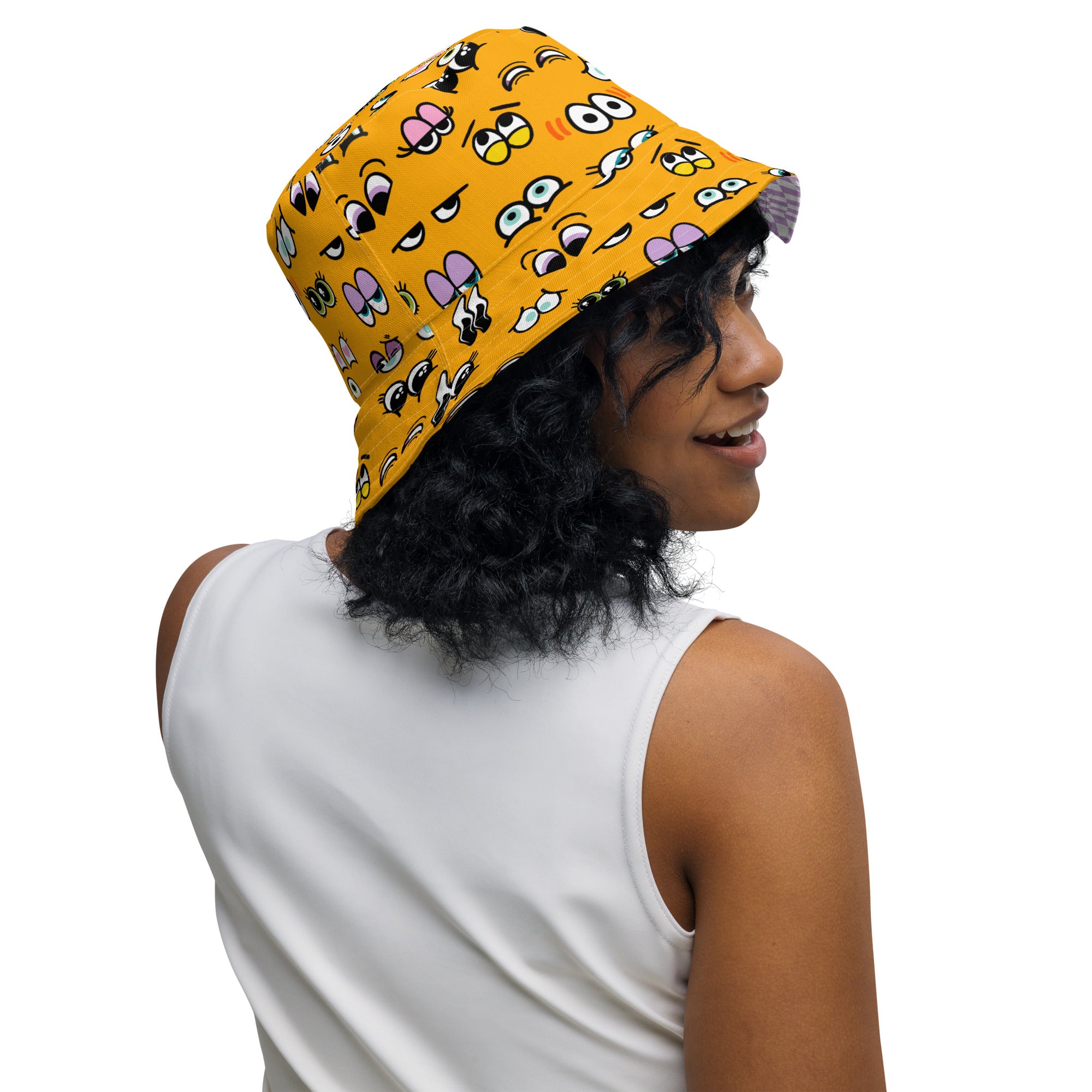 Cartoon Eyes Reversible bucket hat