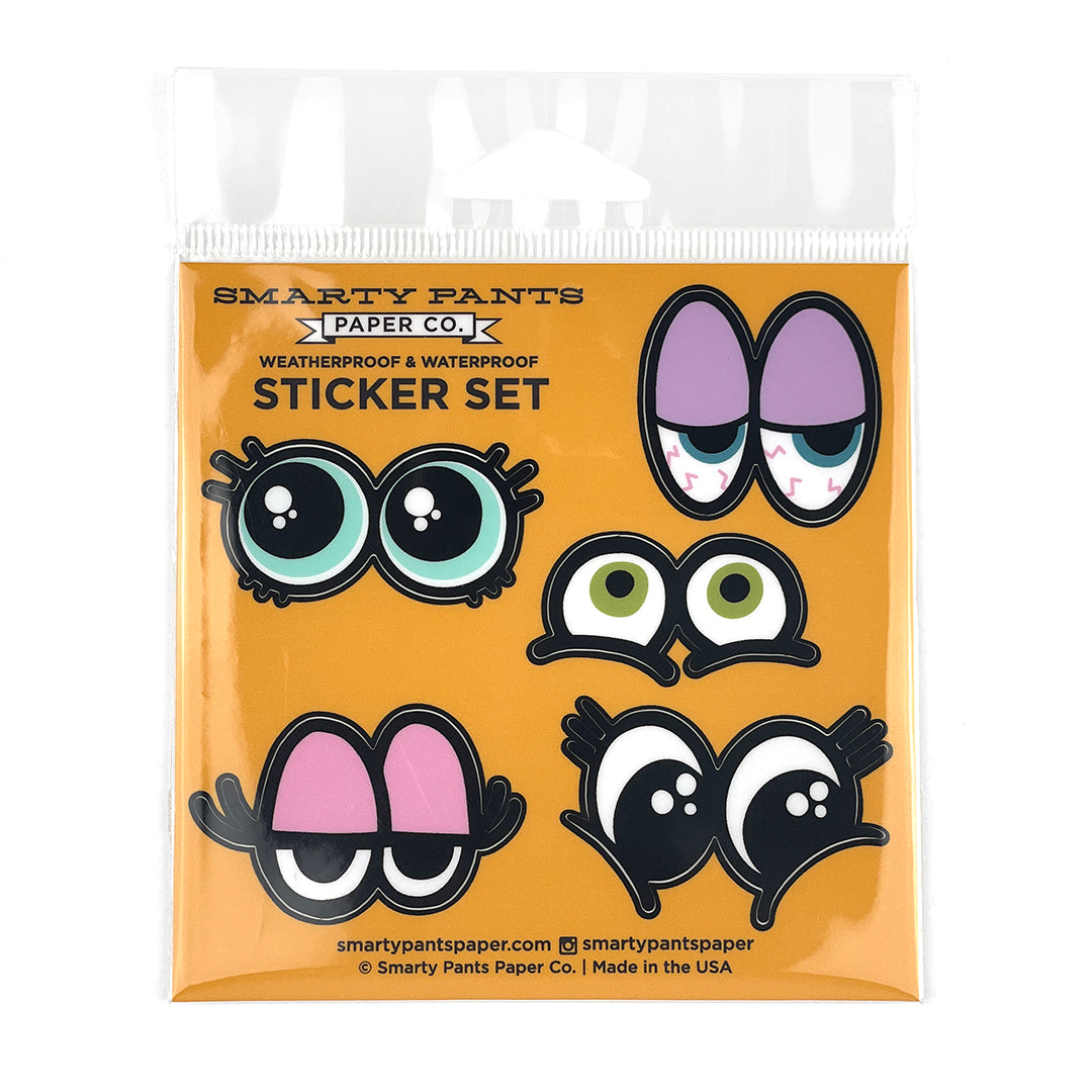 Cartoon eyes sticker sheet
