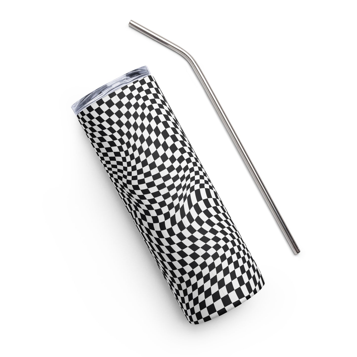 Checkered Op Art tumbler