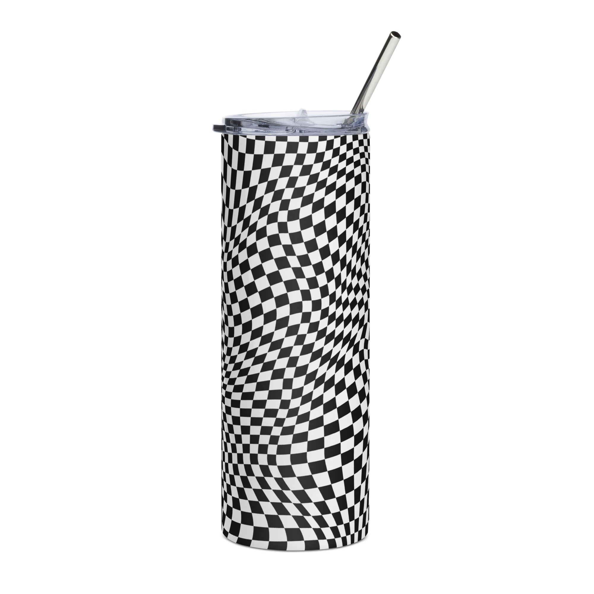 Checkered Op Art Stainless Steel Tumbler