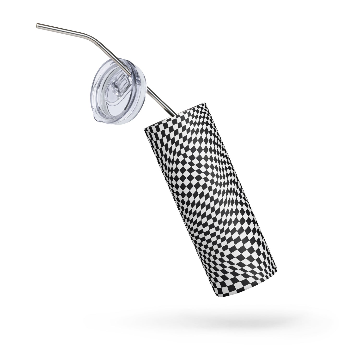 Checkered Op Art tumbler