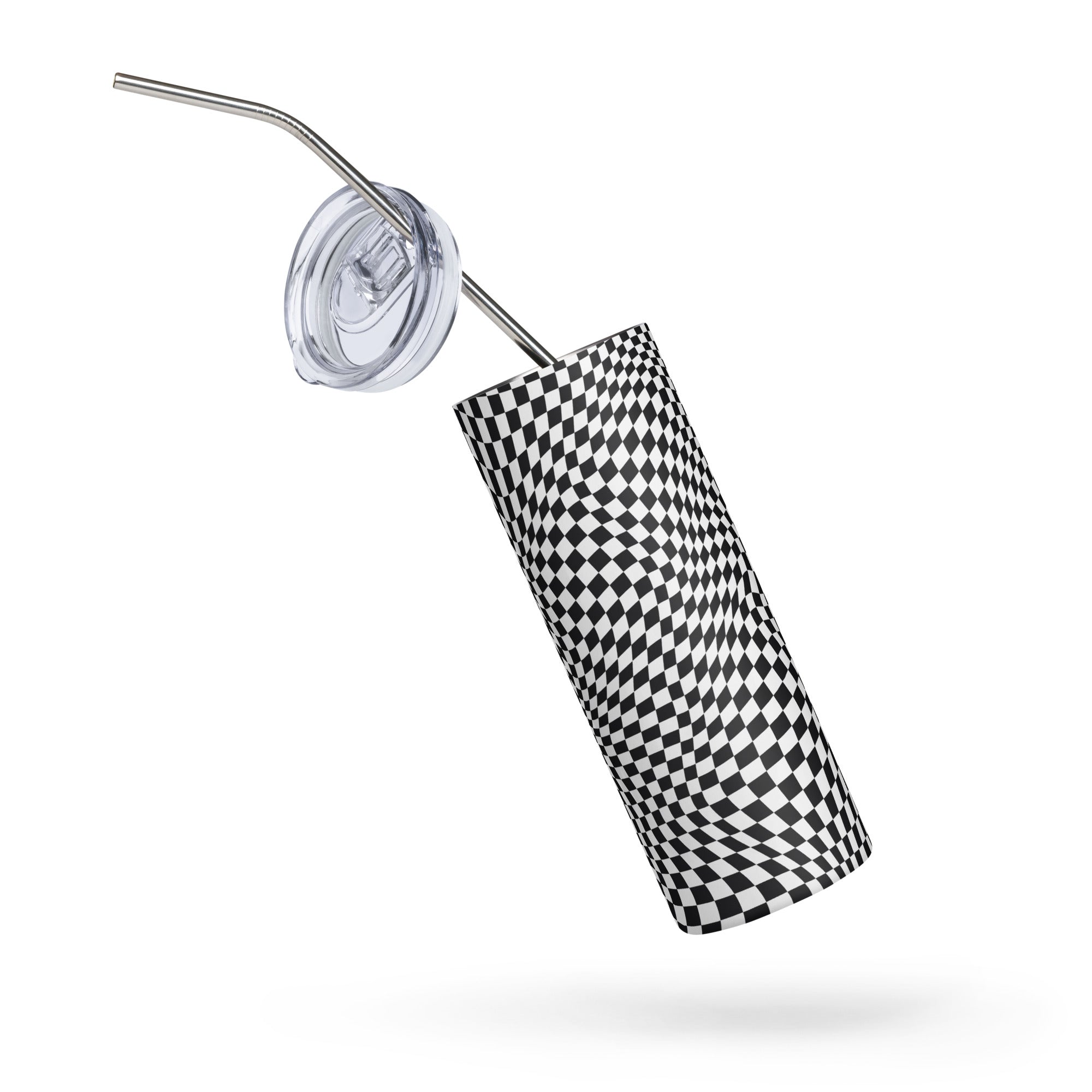 Checkered Op Art Stainless Steel Tumbler
