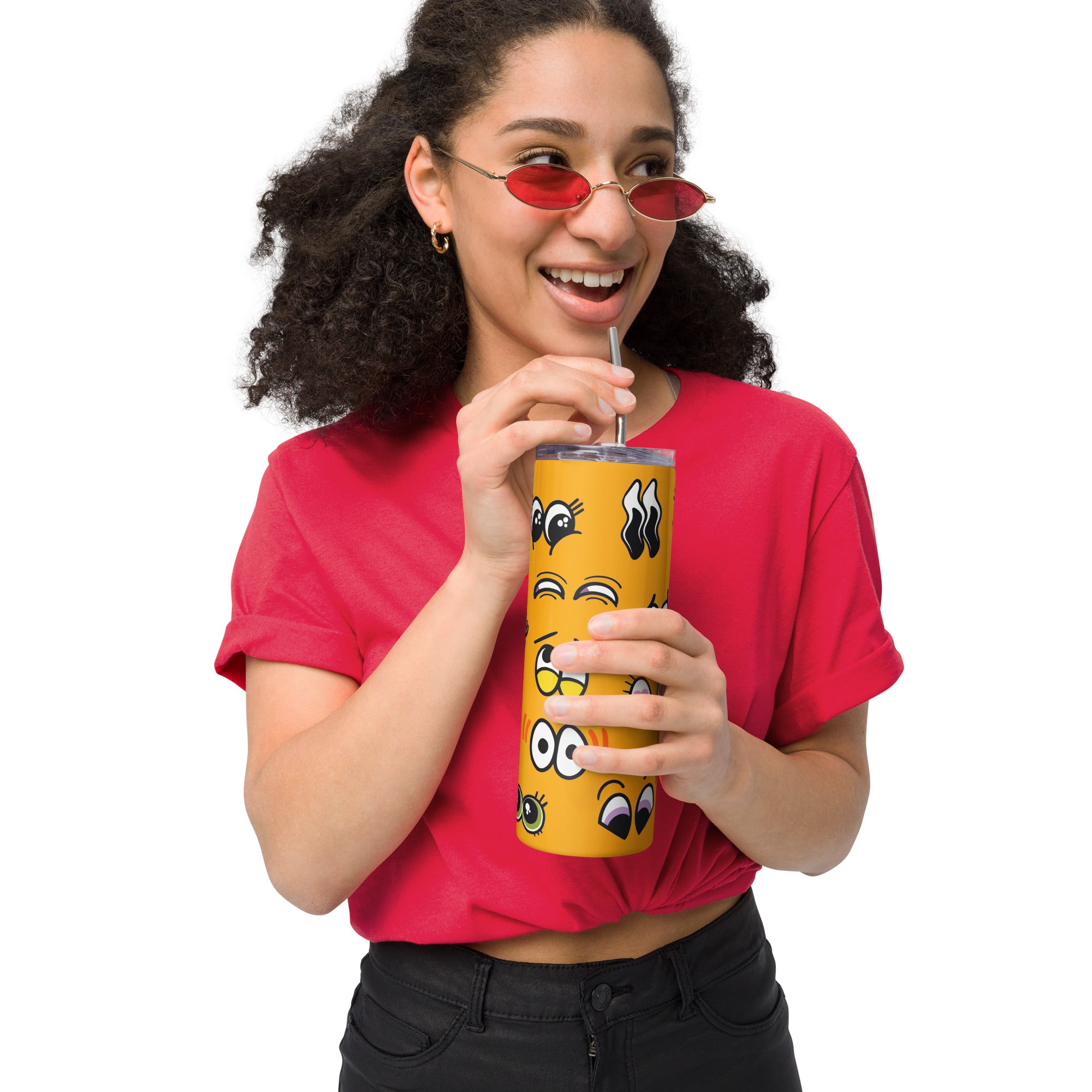 Cartoon Eyes Stainless Steel Tumbler