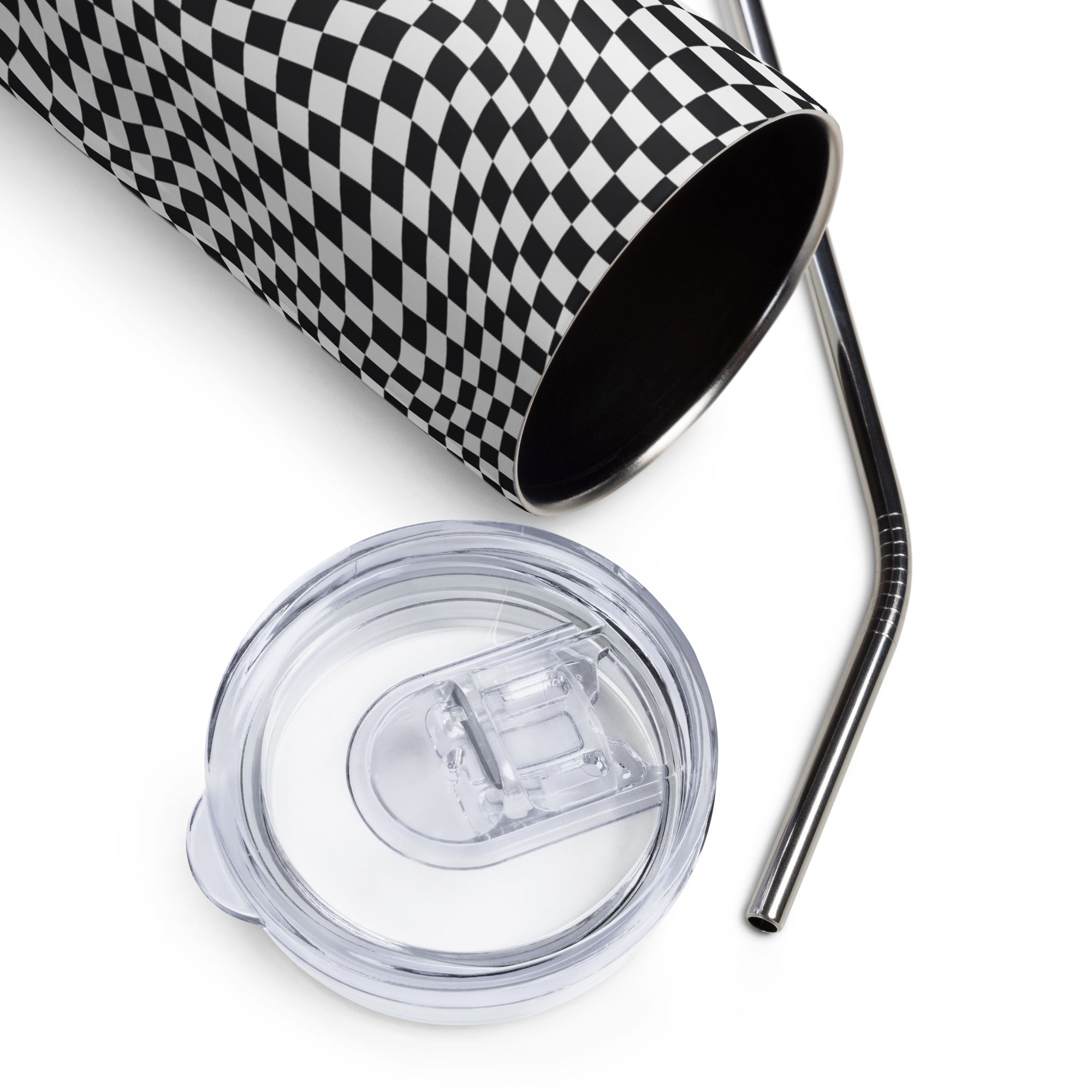 Checkered Op Art Stainless Steel Tumbler