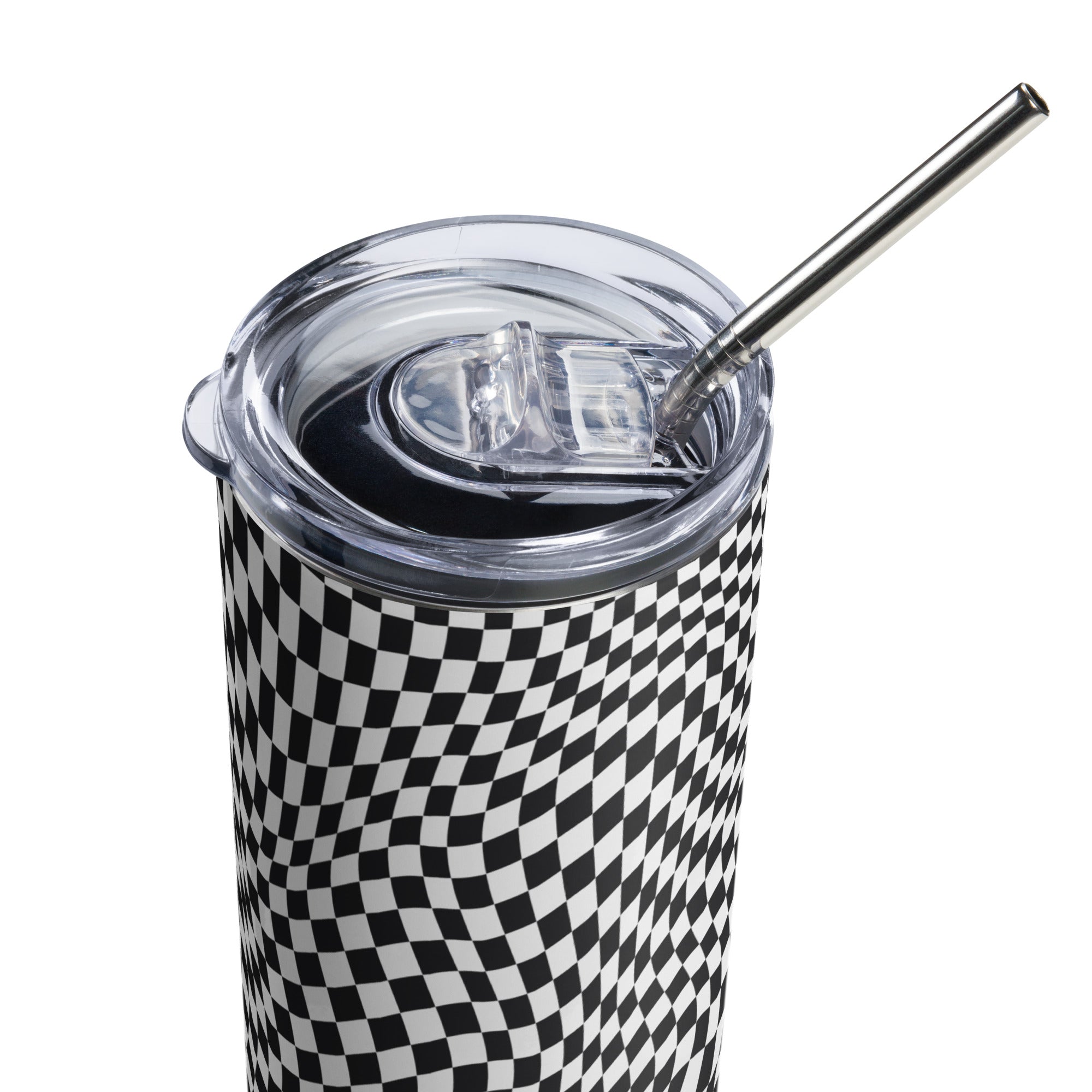 Checkered Op Art Stainless Steel Tumbler