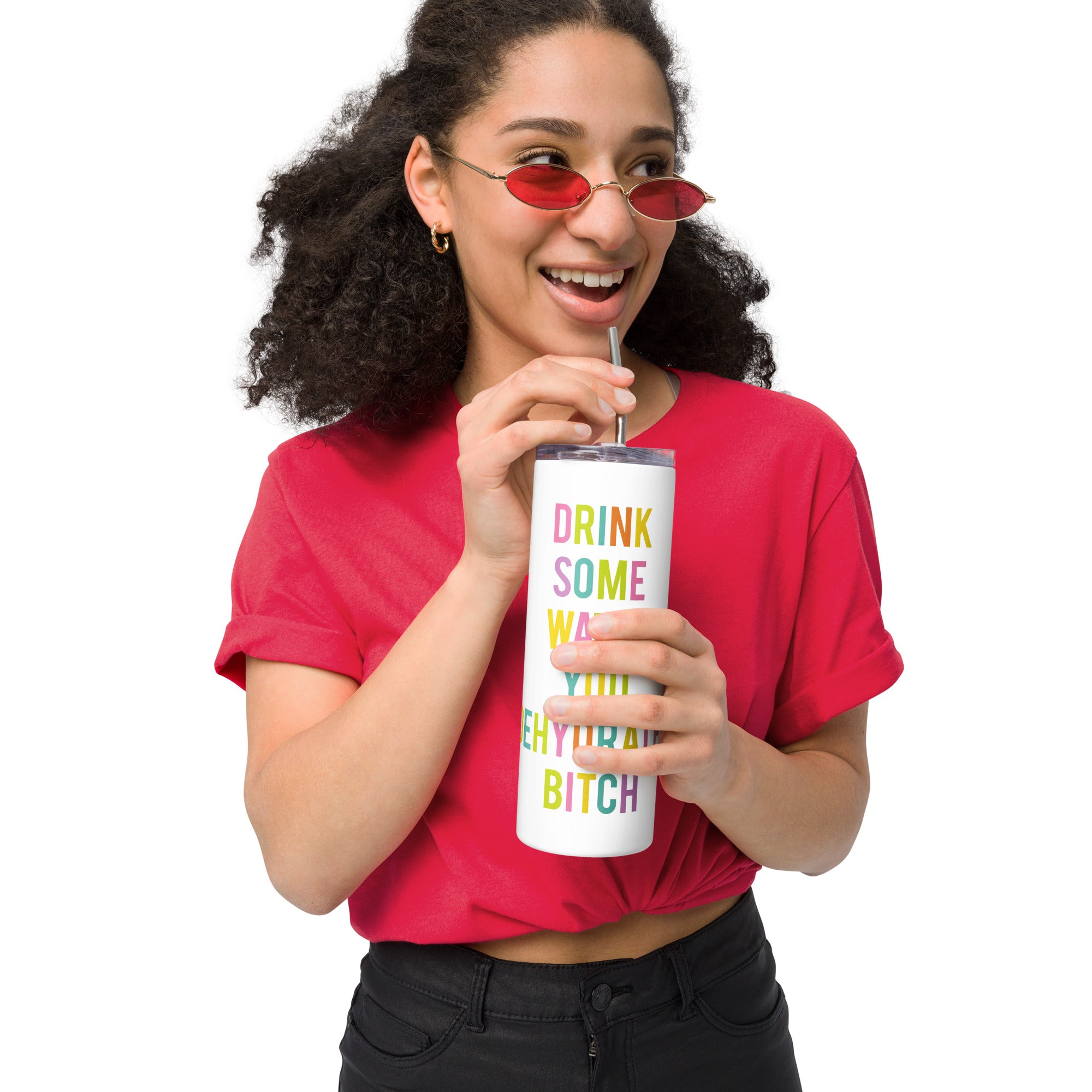 Dehydrated Bitch Stainless Steel Tumbler in White