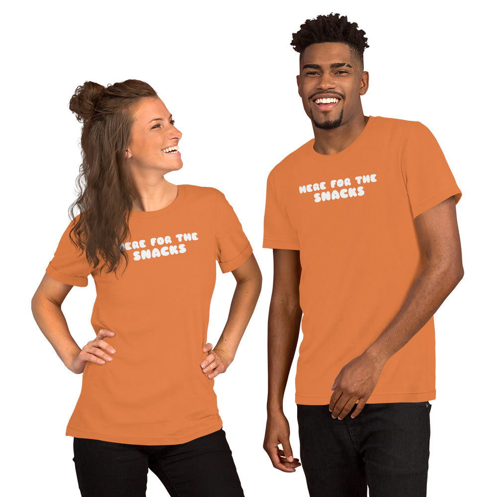 Here For The Snacks T-Shirt in Orange