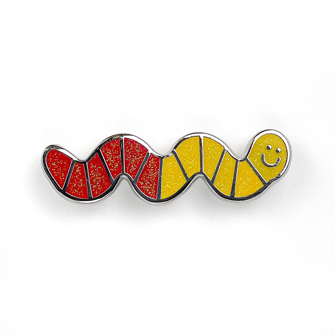 Yellow and Red Gummy Worm Pin