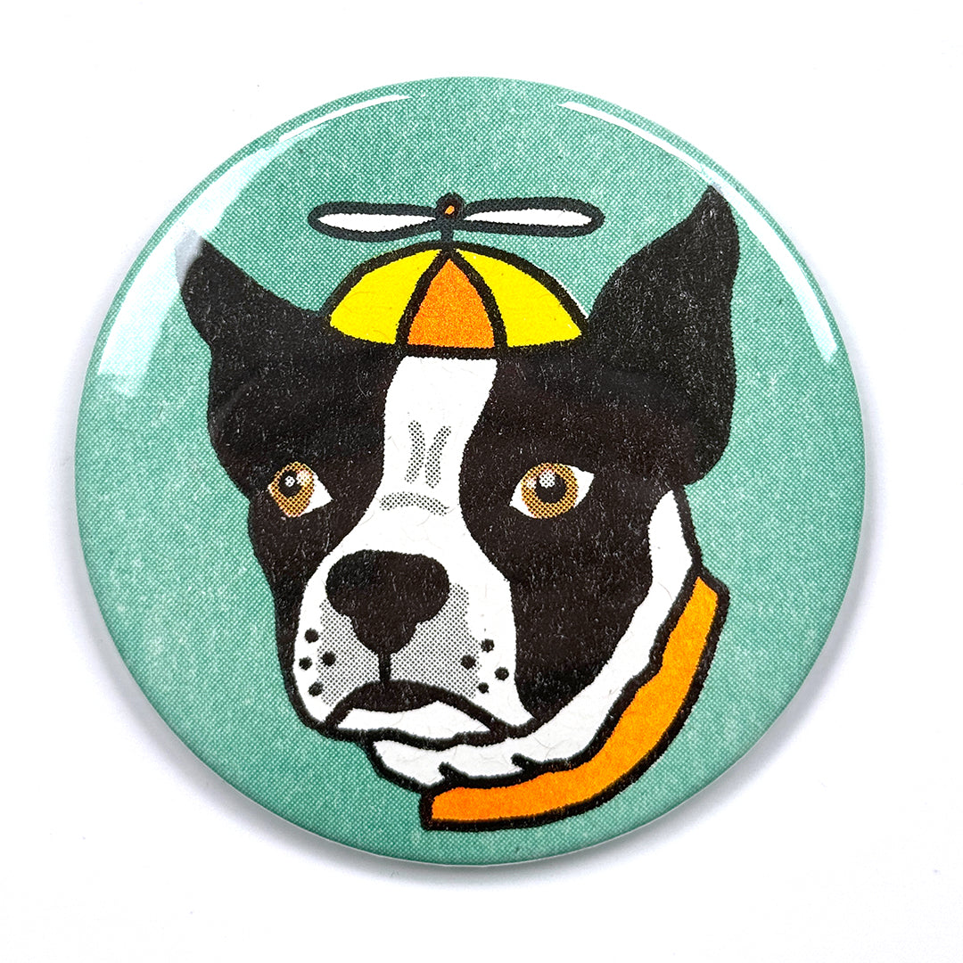 Boston Terrier Risograph Pocket Mirror