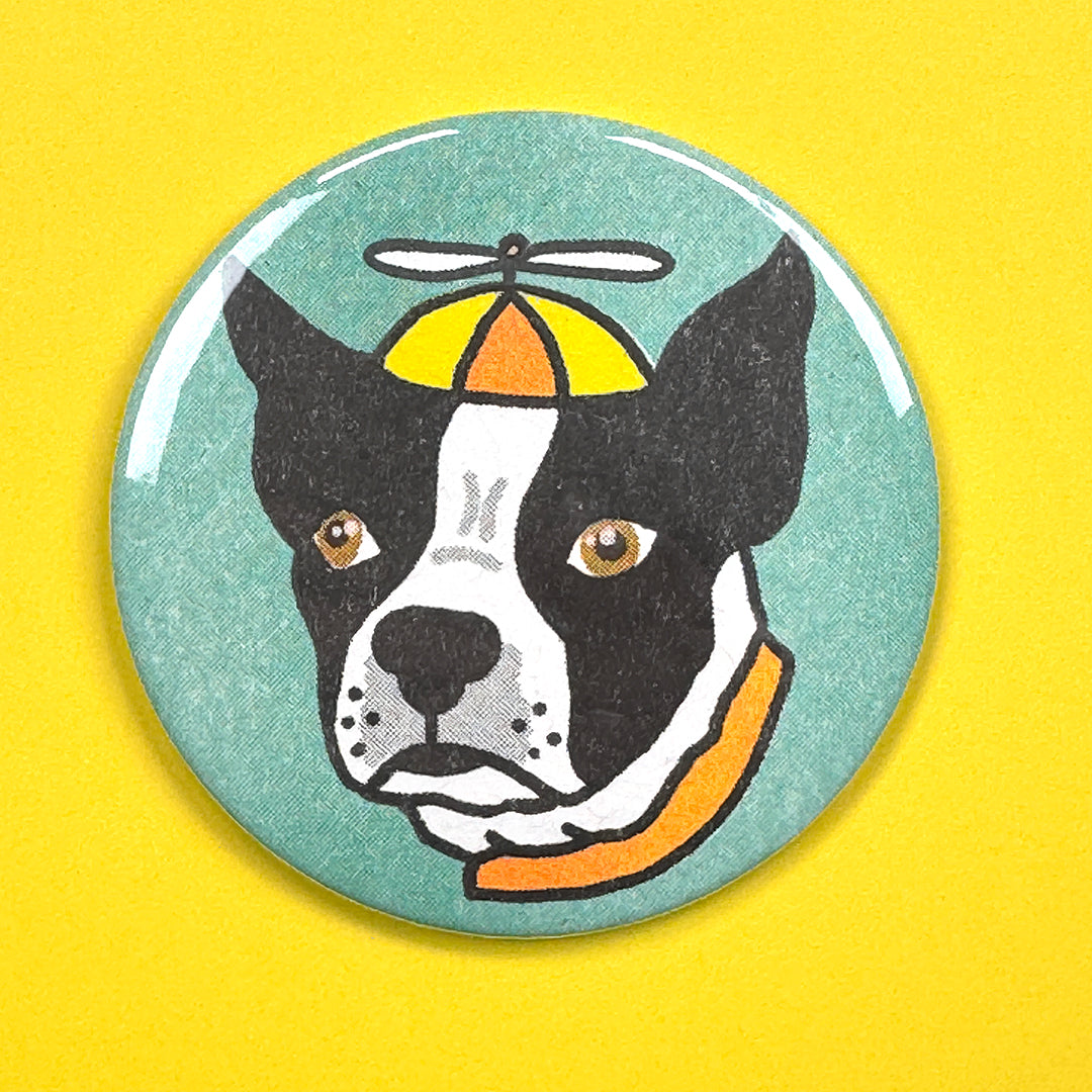 Boston Terrier Risograph Pocket Mirror