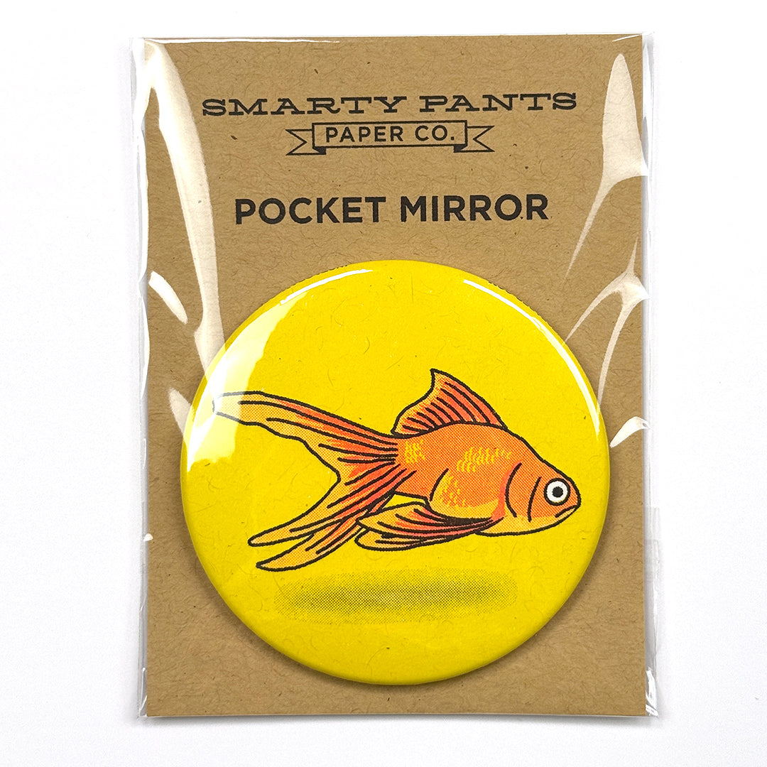 Goldfish Risograph Pocket Mirror