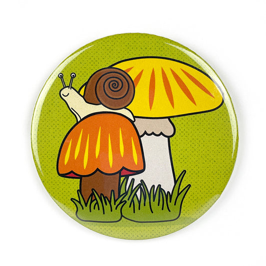 Snail and Mushroom pocket mirror