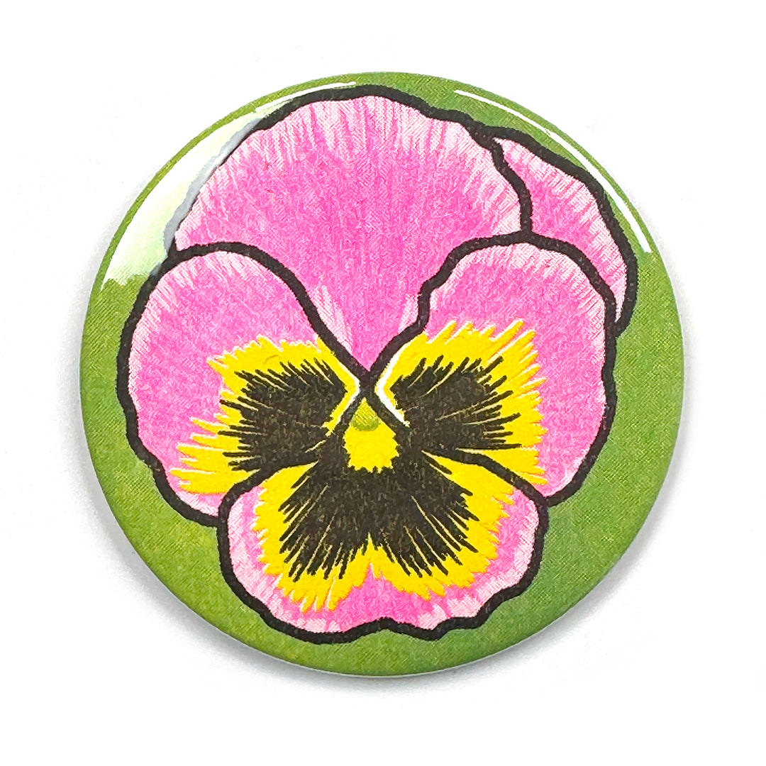 Pansy Risograph Pocket Mirror