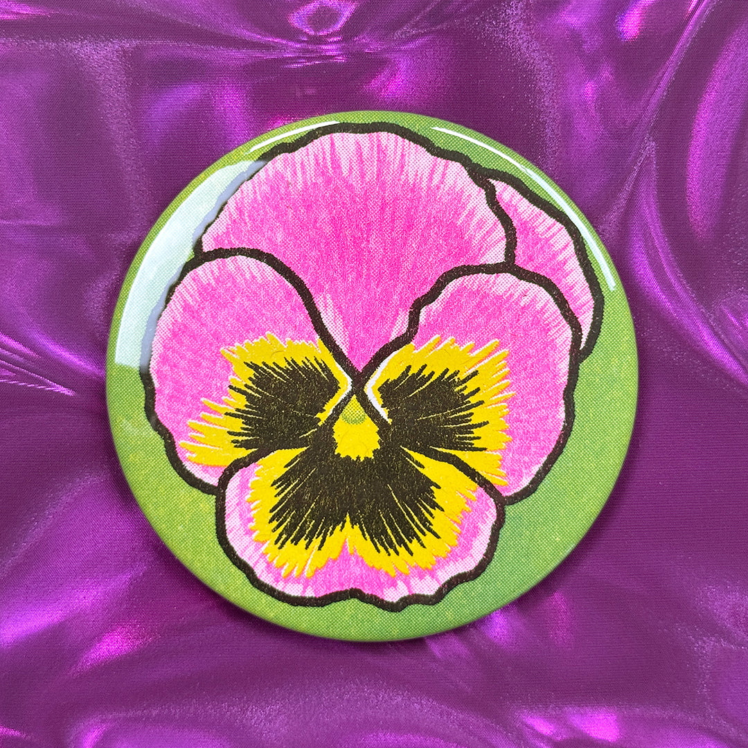 Pansy Risograph Pocket Mirror