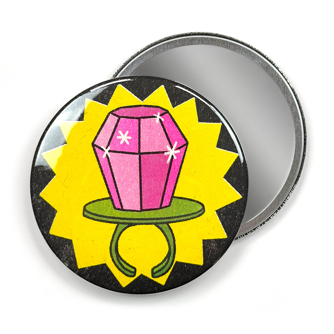 Candy Ring Risograph Pocket Mirror