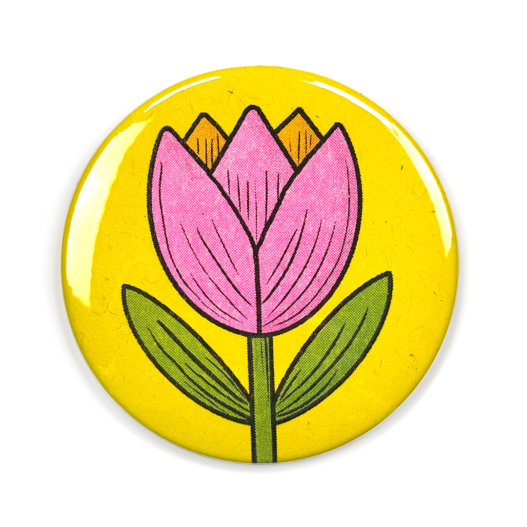 Tulip Risograph Pocket Mirror
