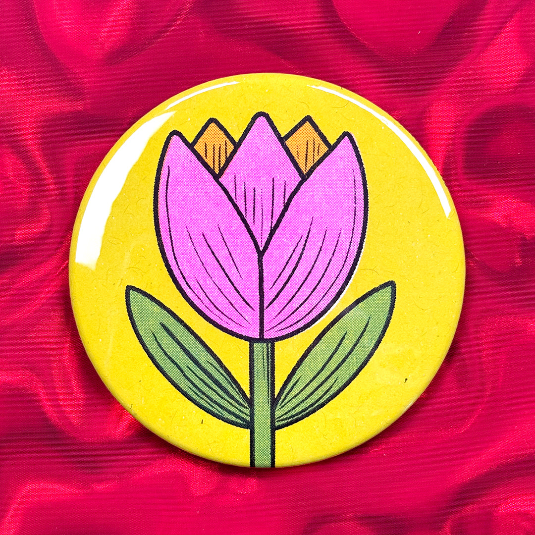 Tulip Risograph Pocket Mirror