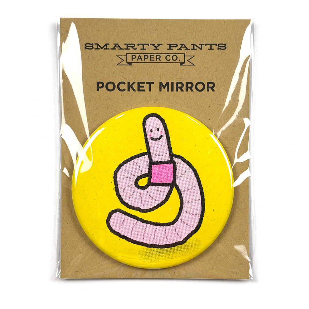 Worm Risograph Pocket Mirror