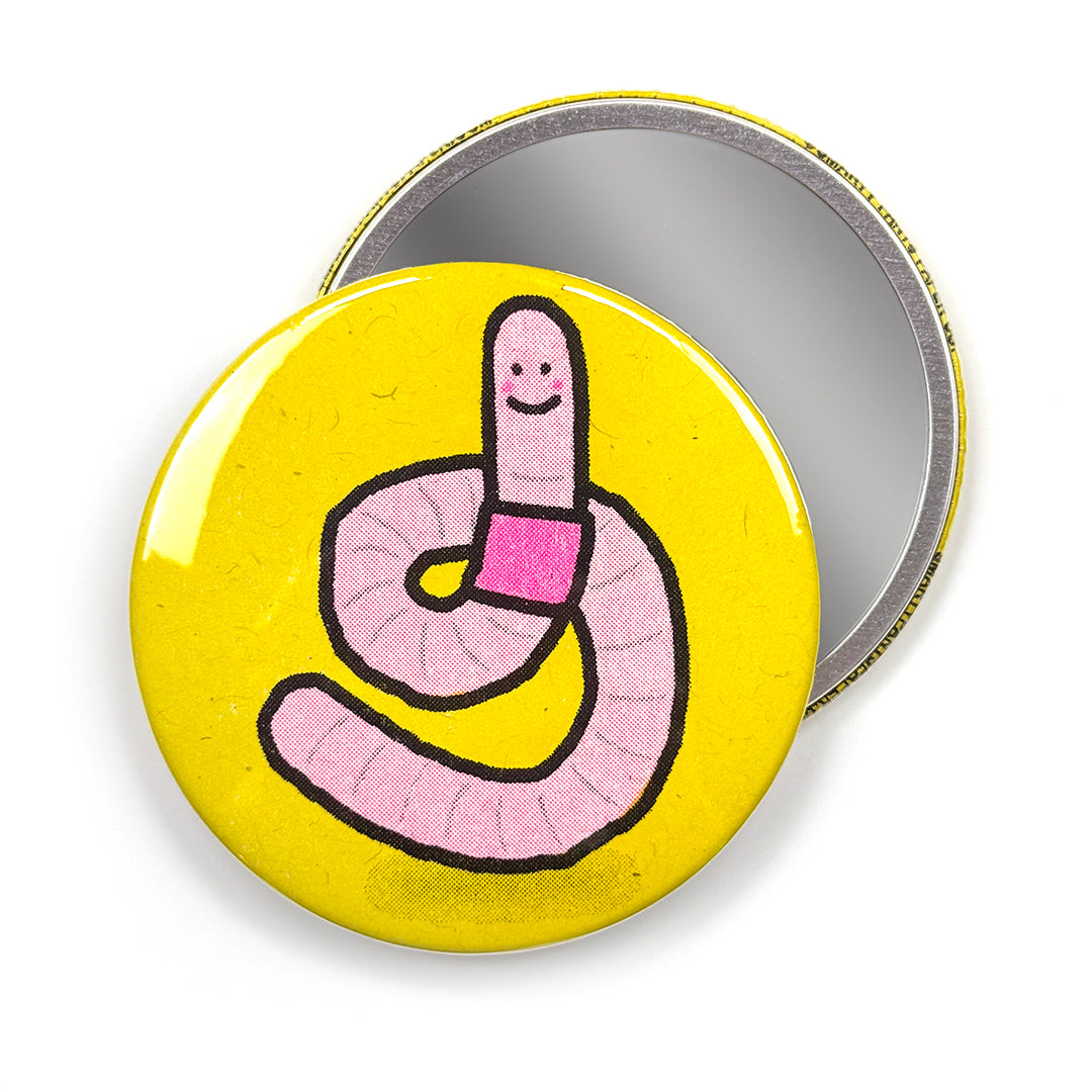 Worm Risograph Pocket Mirror