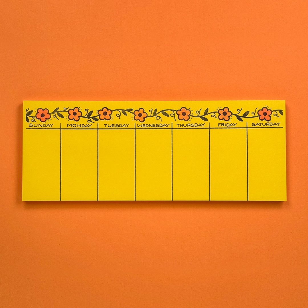Floral Vine Weekly Planner Pad