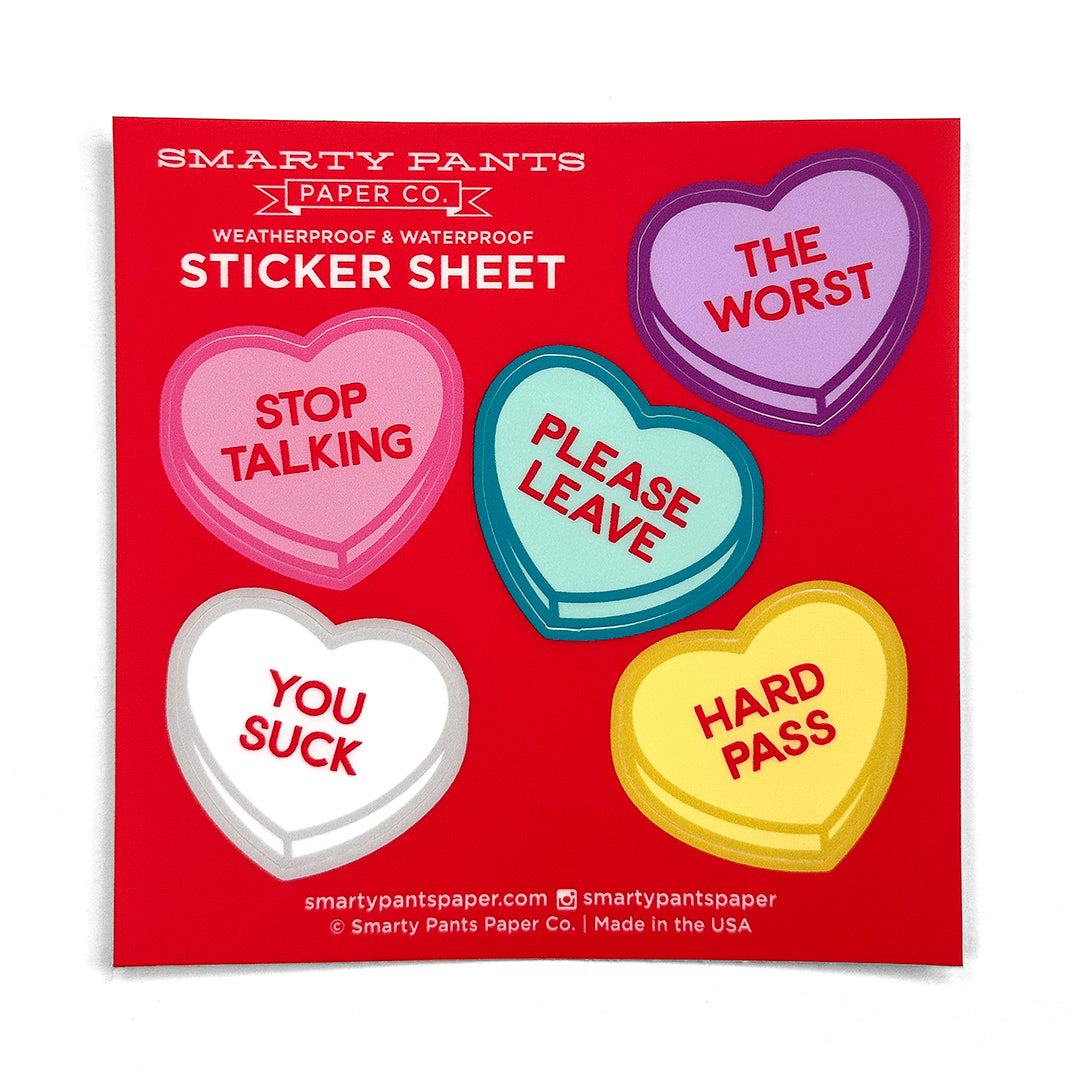 Candy Hearts Sticker Sheet