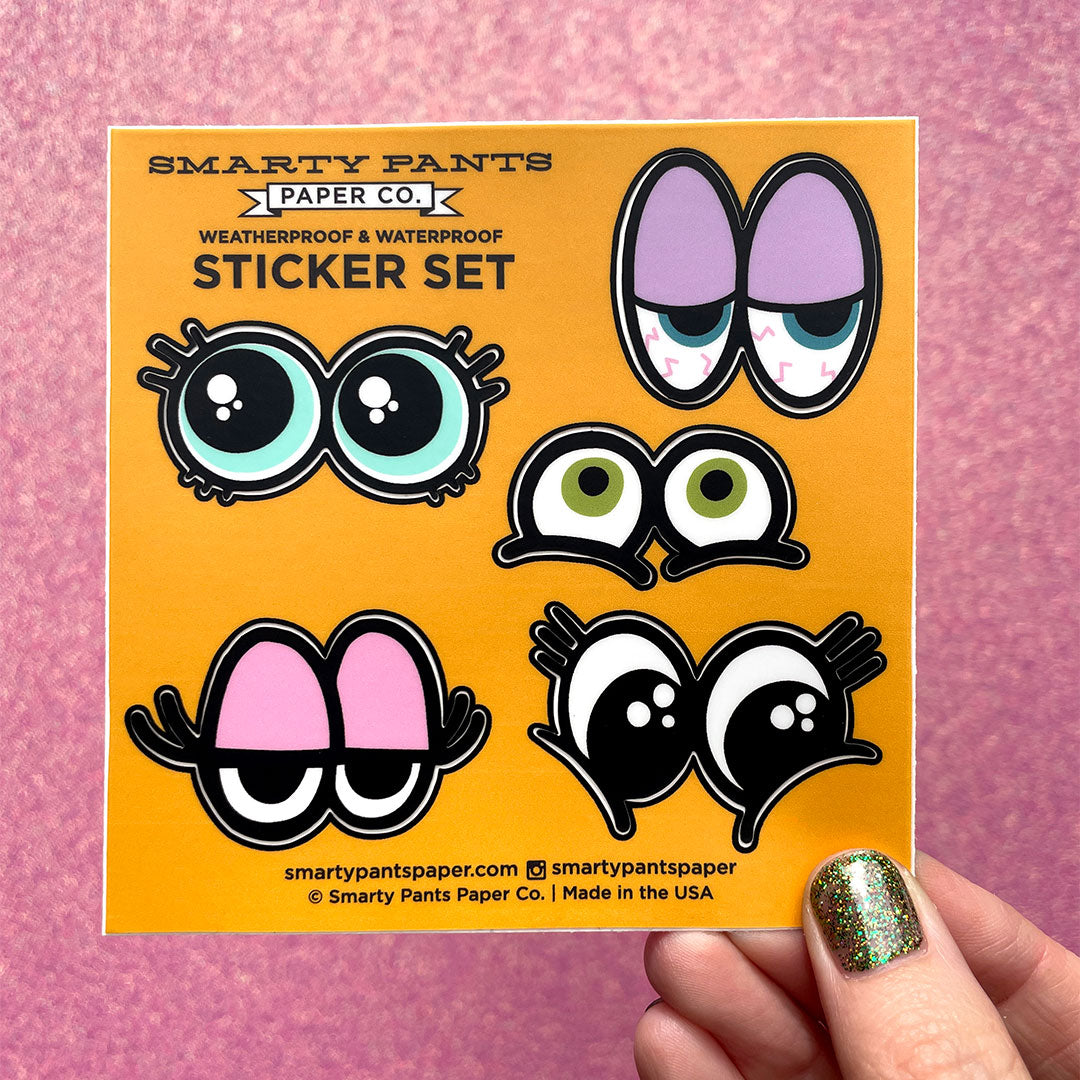 Cartoon eyes sticker sheet