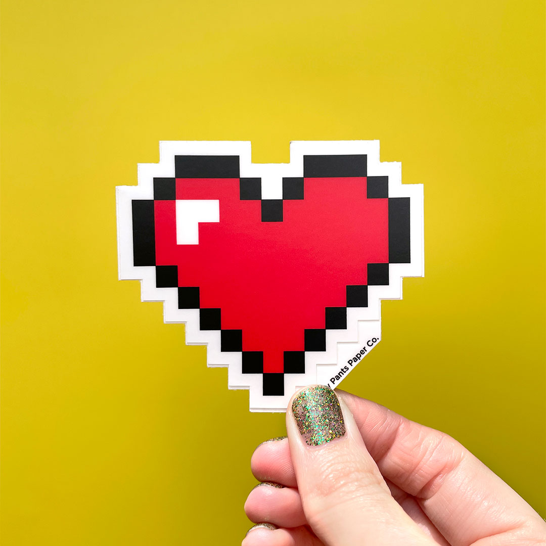 8 Bit Heart Sticker