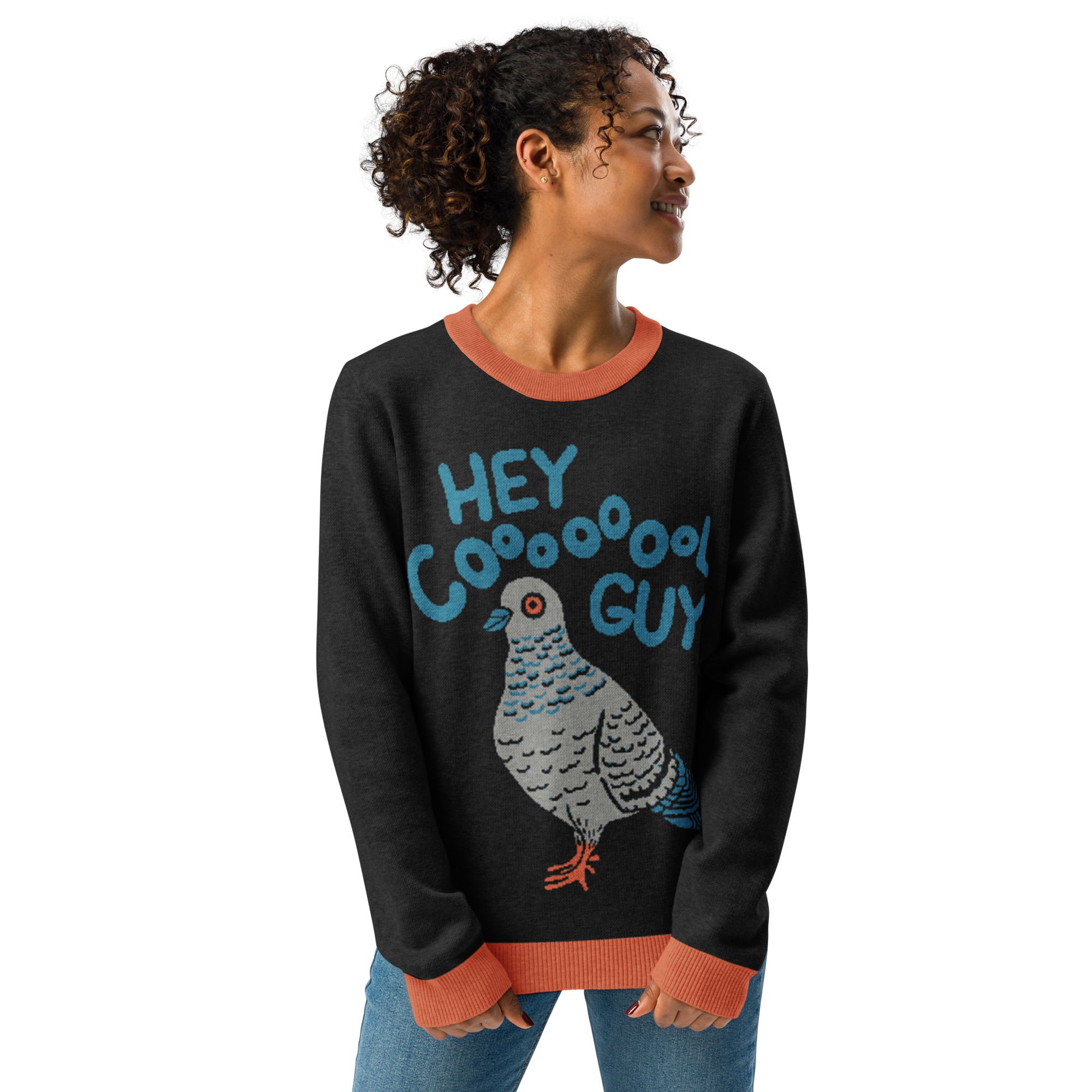 Cool Pigeon Knitted Crew Neck Sweater