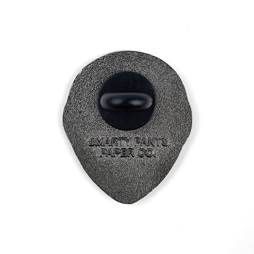 Alien Emoji Enamel Pin - 1 Inch, Black Nickel, For Jackets Backpacks