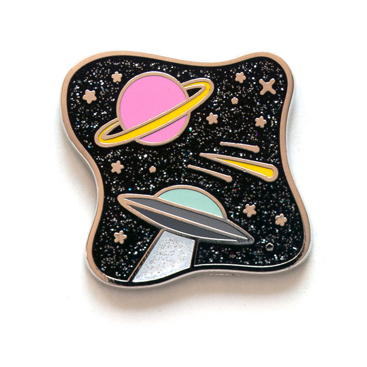 Outer Space UFO Enamel Pin