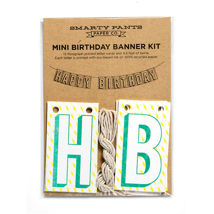Happy Birthday Banner with Lightning Bolts