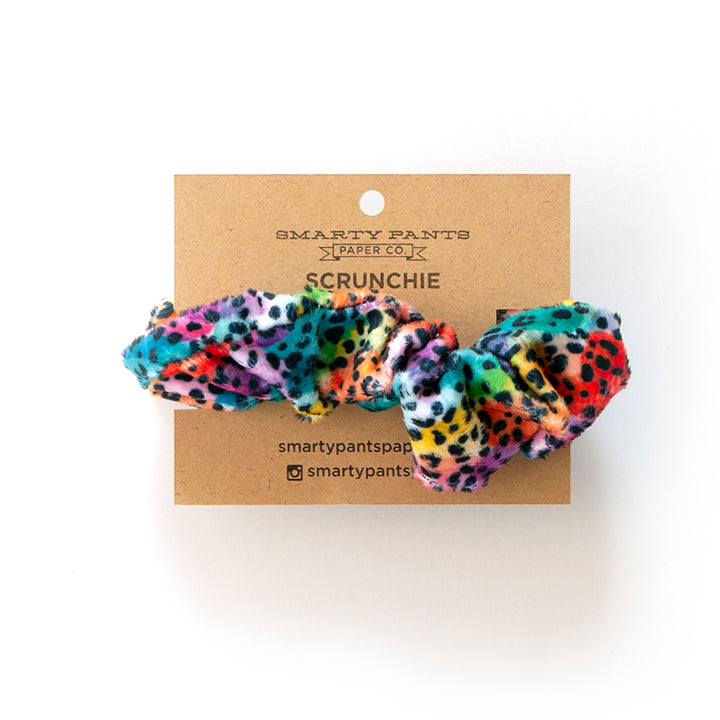 Rainbow Leopard Scrunchies