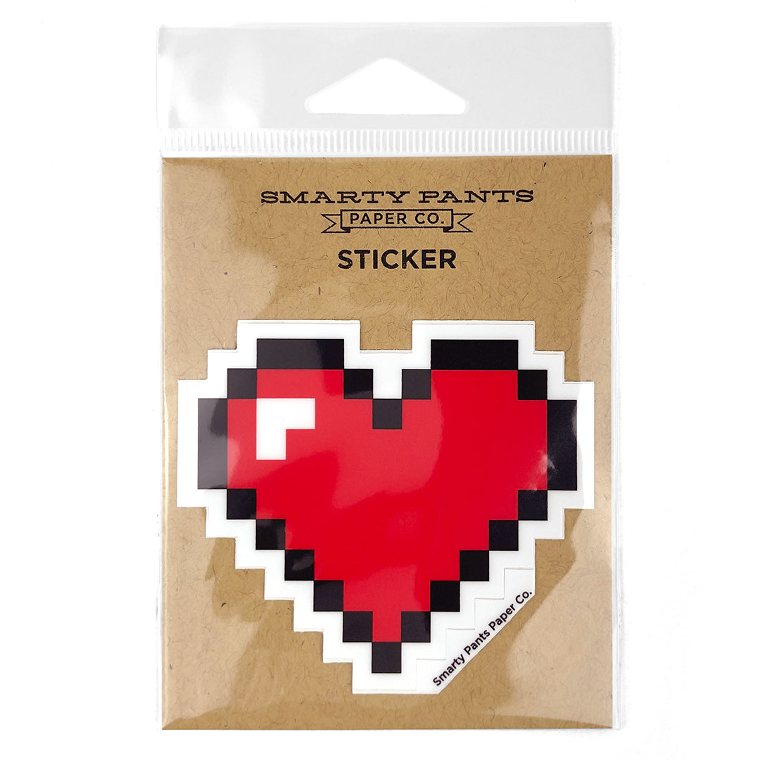 8 Bit Heart Sticker – Smarty Pants Paper Co.